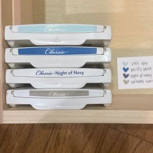 4 stampin up ink pads (blues/gray)